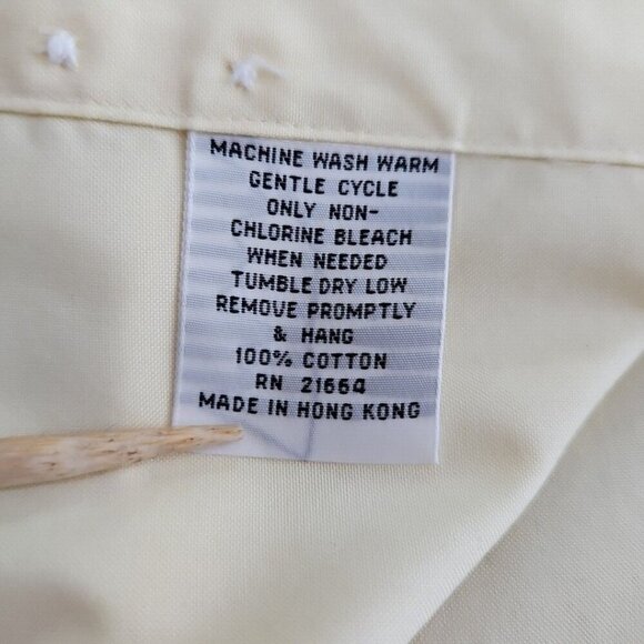 Roberto Villini Button-Up Shirt Men's 16 32-33 Yellow Long Sleeve Non-Iron - Picture 14 of 15